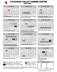 High School Calendar - Cuyahoga Valley Career Center