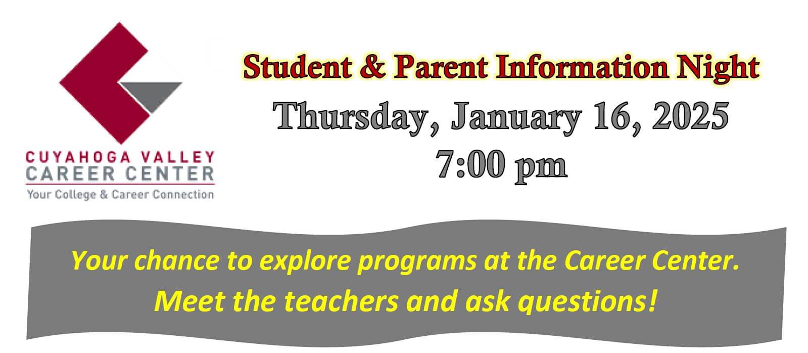 Student Parent Information Night January 16, 2025